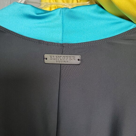 Elhoffer Design Multicolor Midi Wrap Dress. Size XXL - Picture 7 of 11